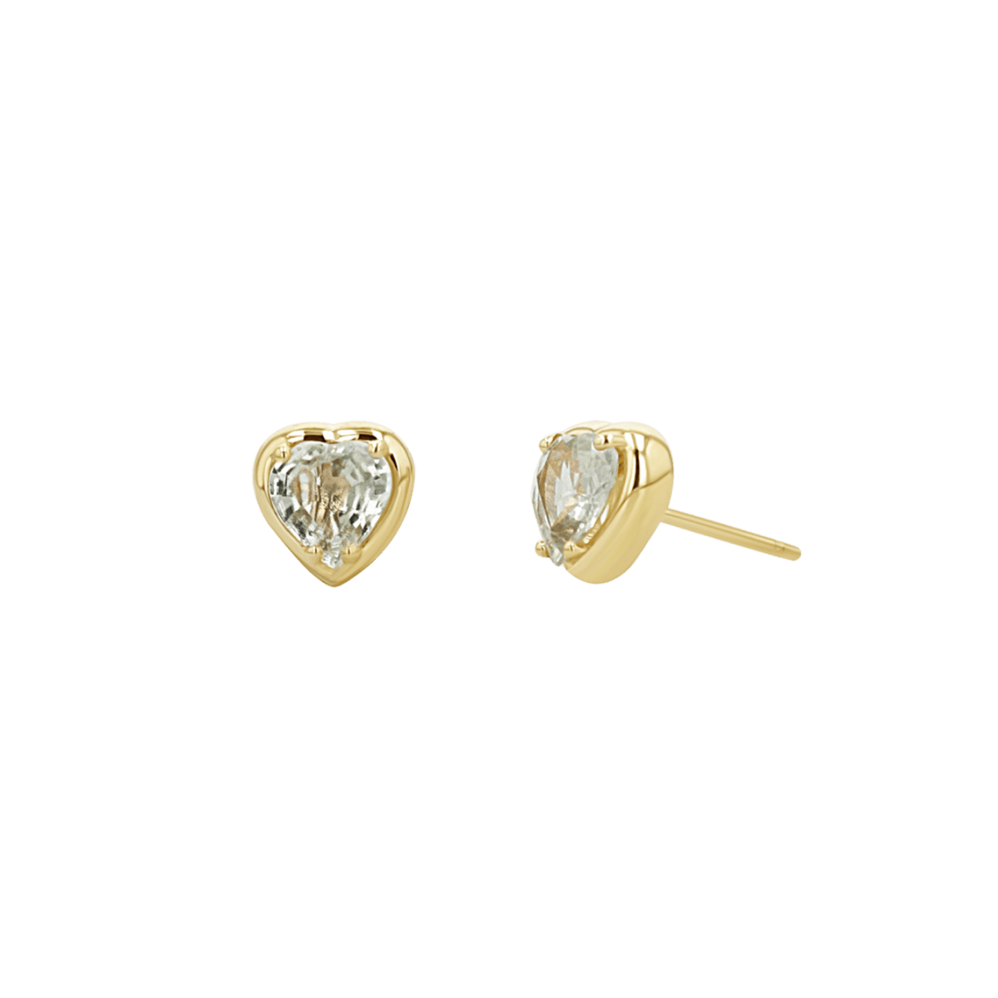 Sapphire Heart Stud Earrings - Lotus Diamond