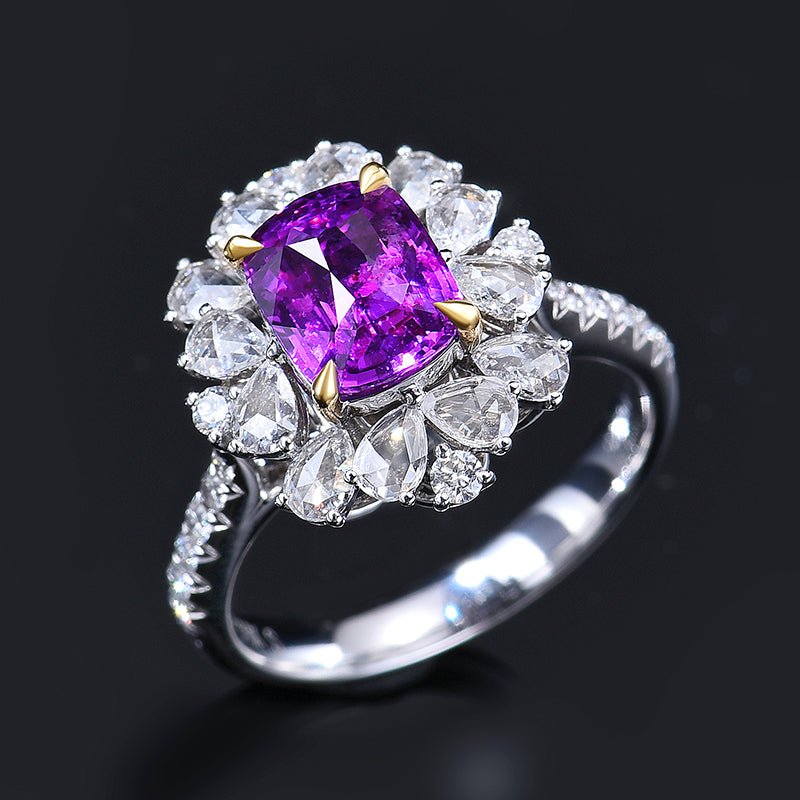 Sapphire Ring/Pendant without burning - Style K - Lotus Diamond
