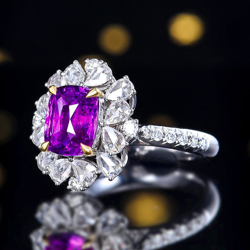 Sapphire Ring/Pendant without burning - Style K - Lotus Diamond
