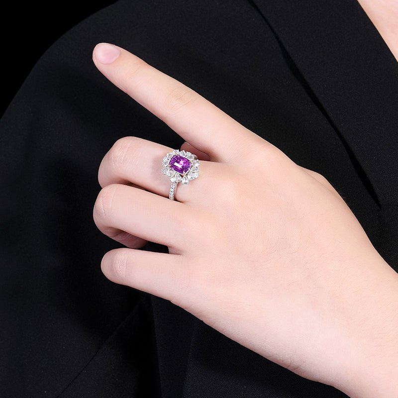 Sapphire Ring/Pendant without burning - Style K - Lotus Diamond