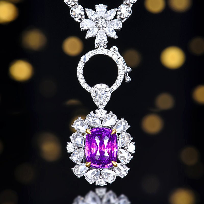 Sapphire Ring/Pendant without burning - Style K - Lotus Diamond