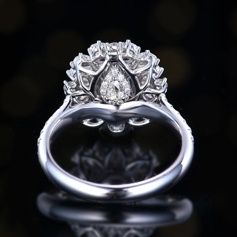 Sapphire Ring/Pendant without burning - Style K - Lotus Diamond