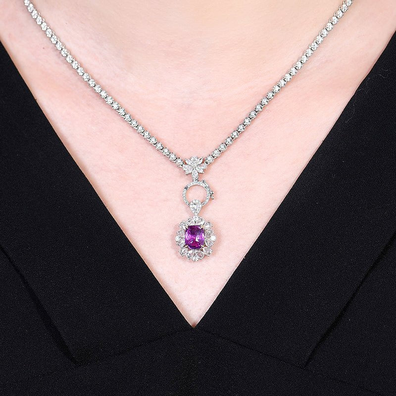Sapphire Ring/Pendant without burning - Style K - Lotus Diamond