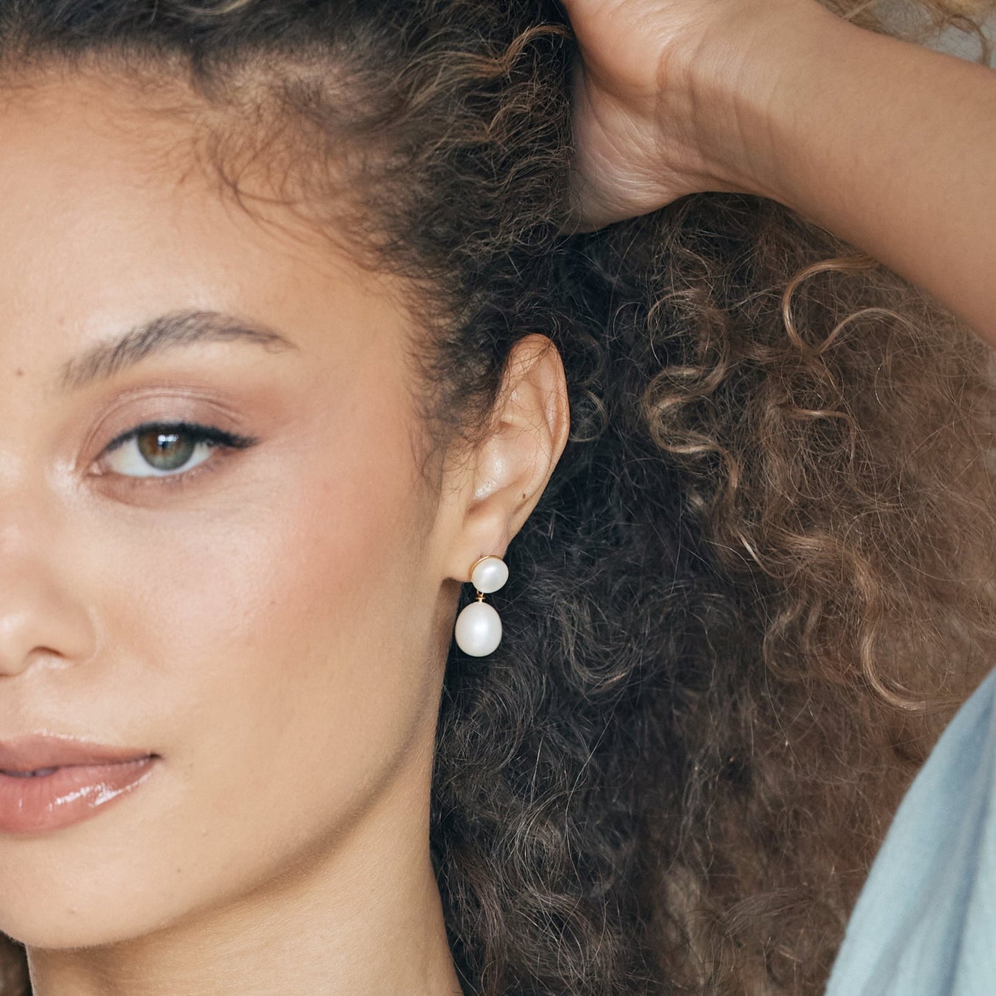 Scarlett Pearl Earrings - Lotus Diamond