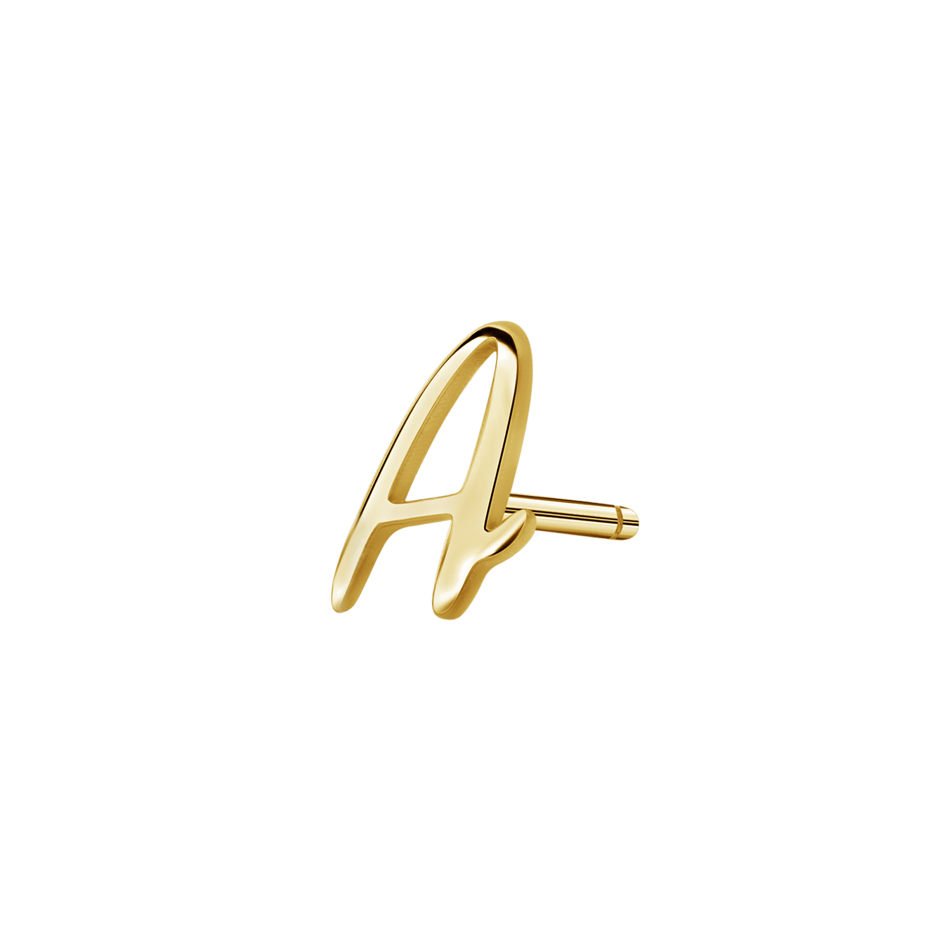 Script Letter Stud Earrings - Lotus Diamond