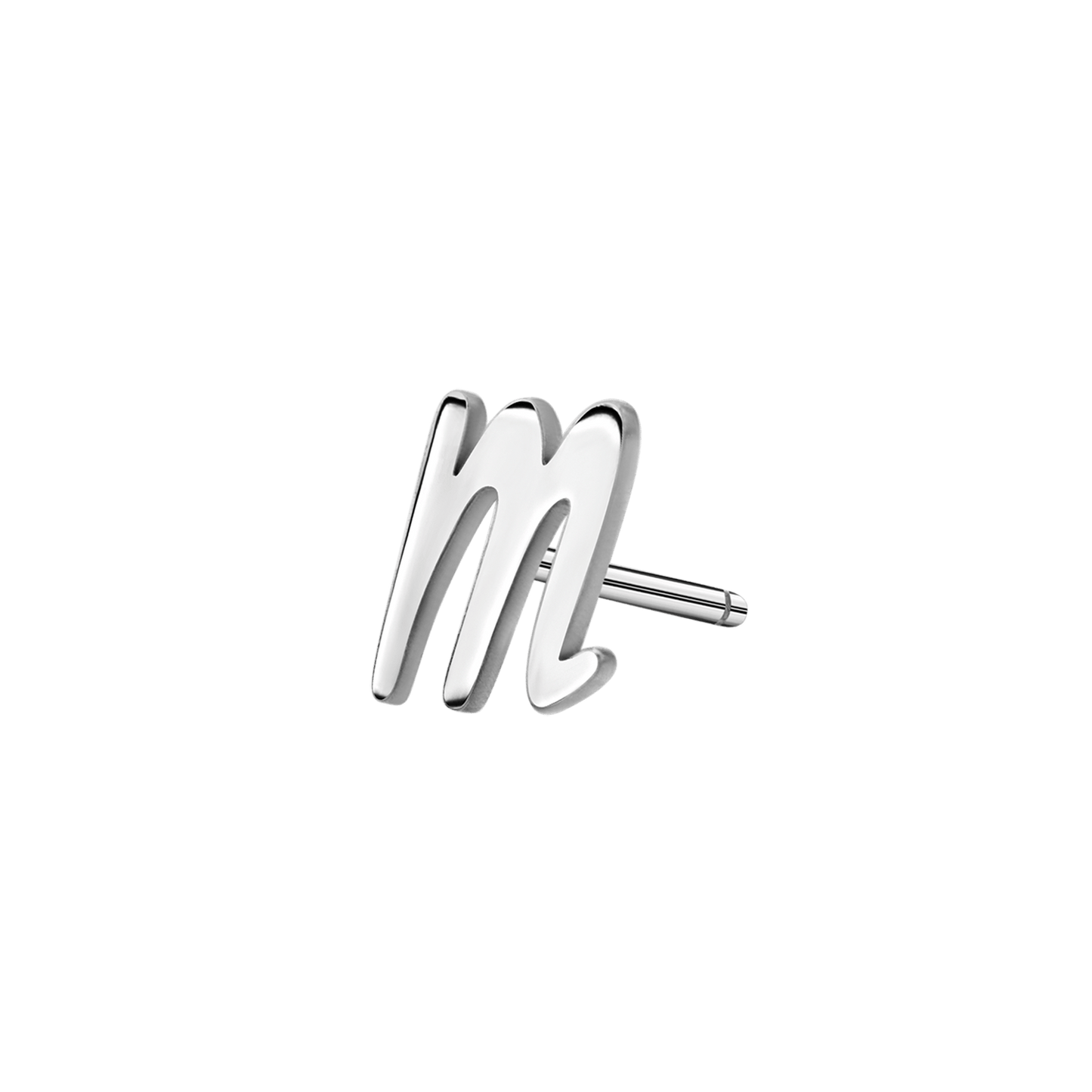 Script Letter Stud Earrings - Lotus Diamond