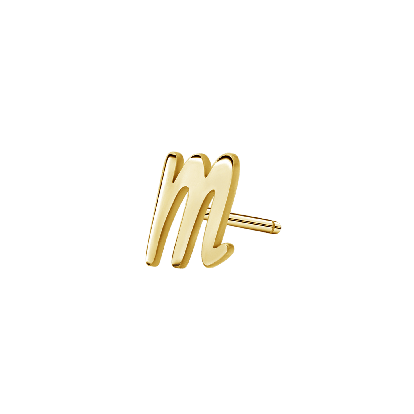 Script Letter Stud Earrings - Lotus Diamond