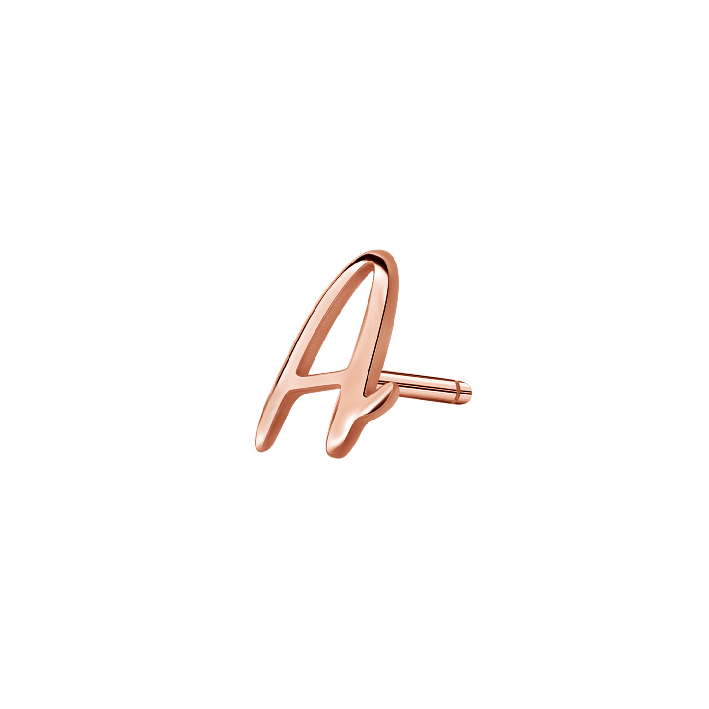 Script Letter Stud Earrings - Lotus Diamond
