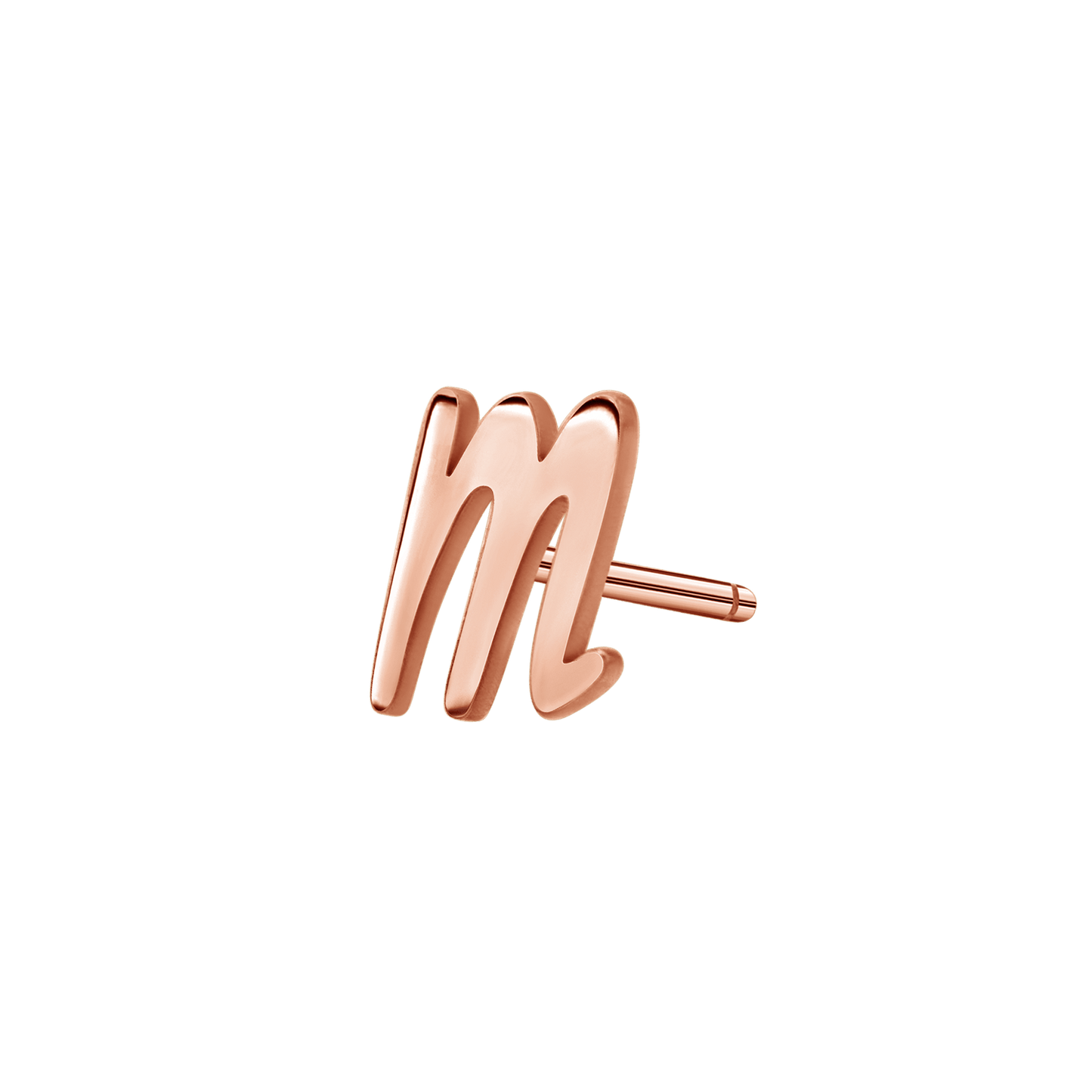 Script Letter Stud Earrings - Lotus Diamond