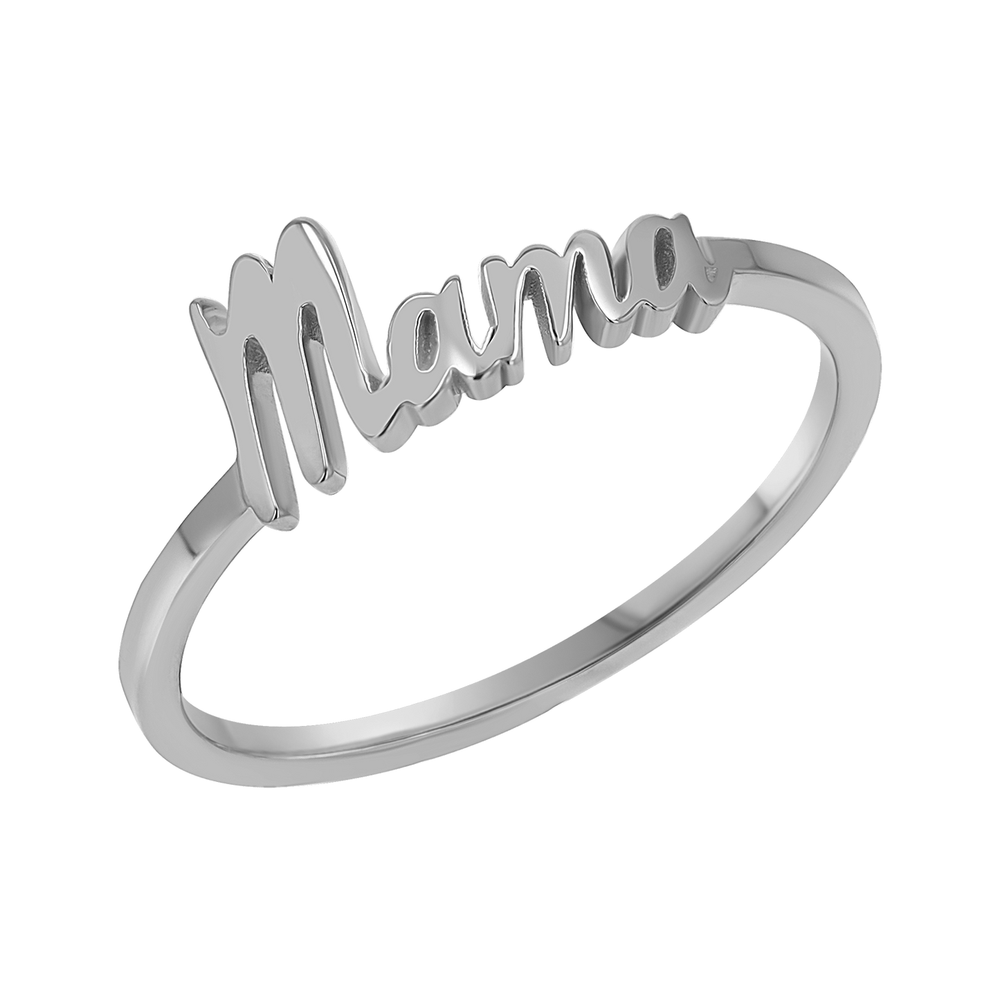 Script Mama Ring - Lotus Diamond