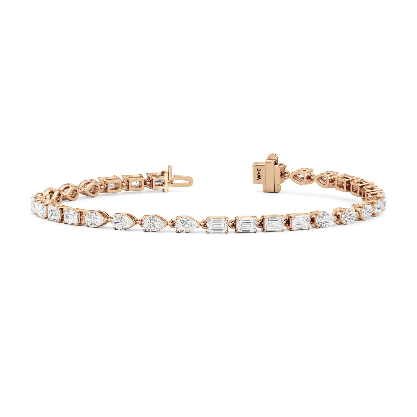 Sequenced Pear and Emerald Tennis Bracelet - Lotus Diamond