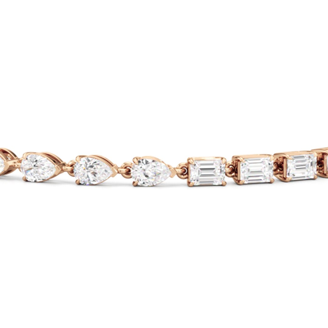 Sequenced Pear and Emerald Tennis Bracelet - Lotus Diamond