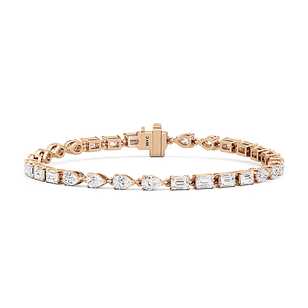 Sequenced Pear and Emerald Tennis Bracelet - Lotus Diamond