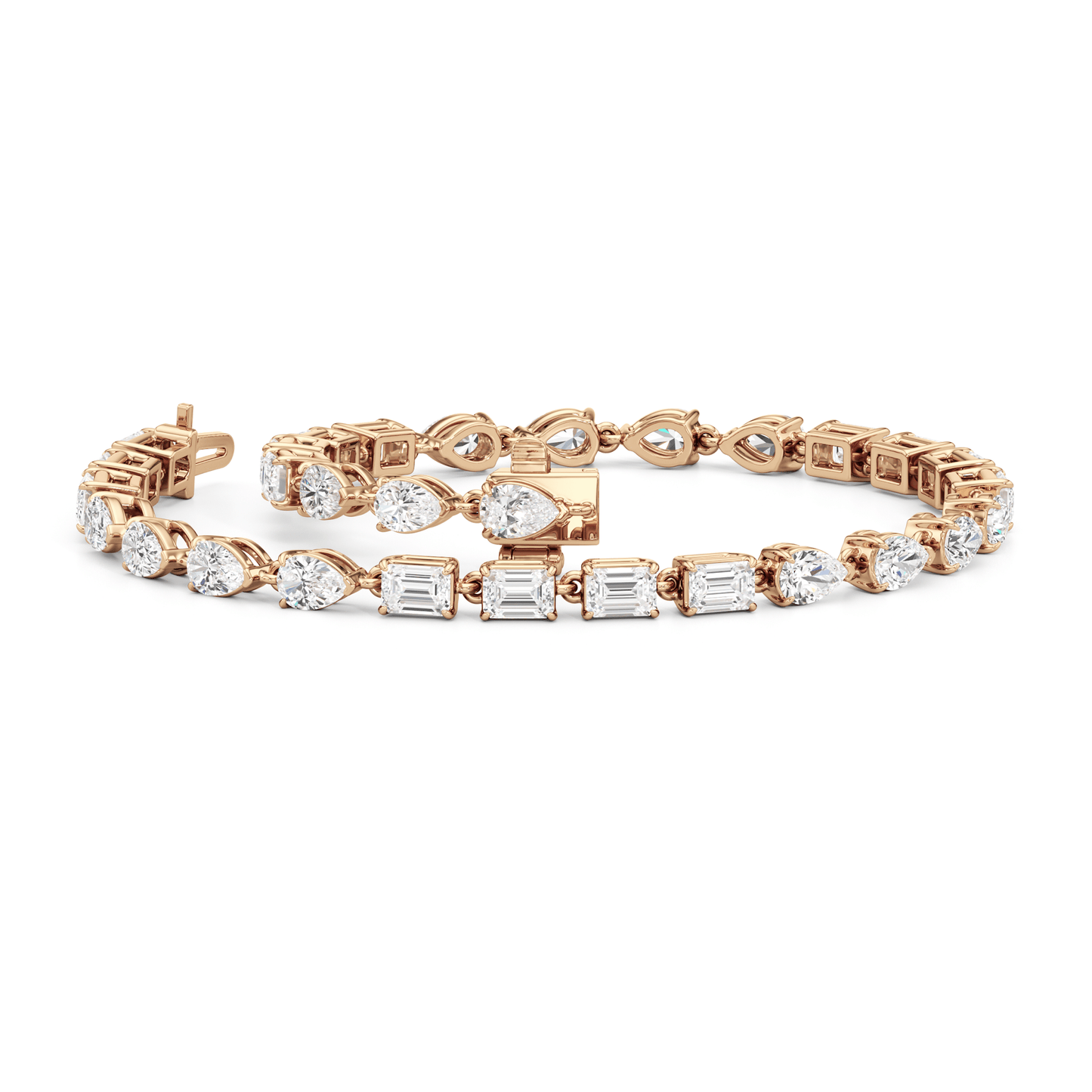 Sequenced Pear and Emerald Tennis Bracelet - Lotus Diamond