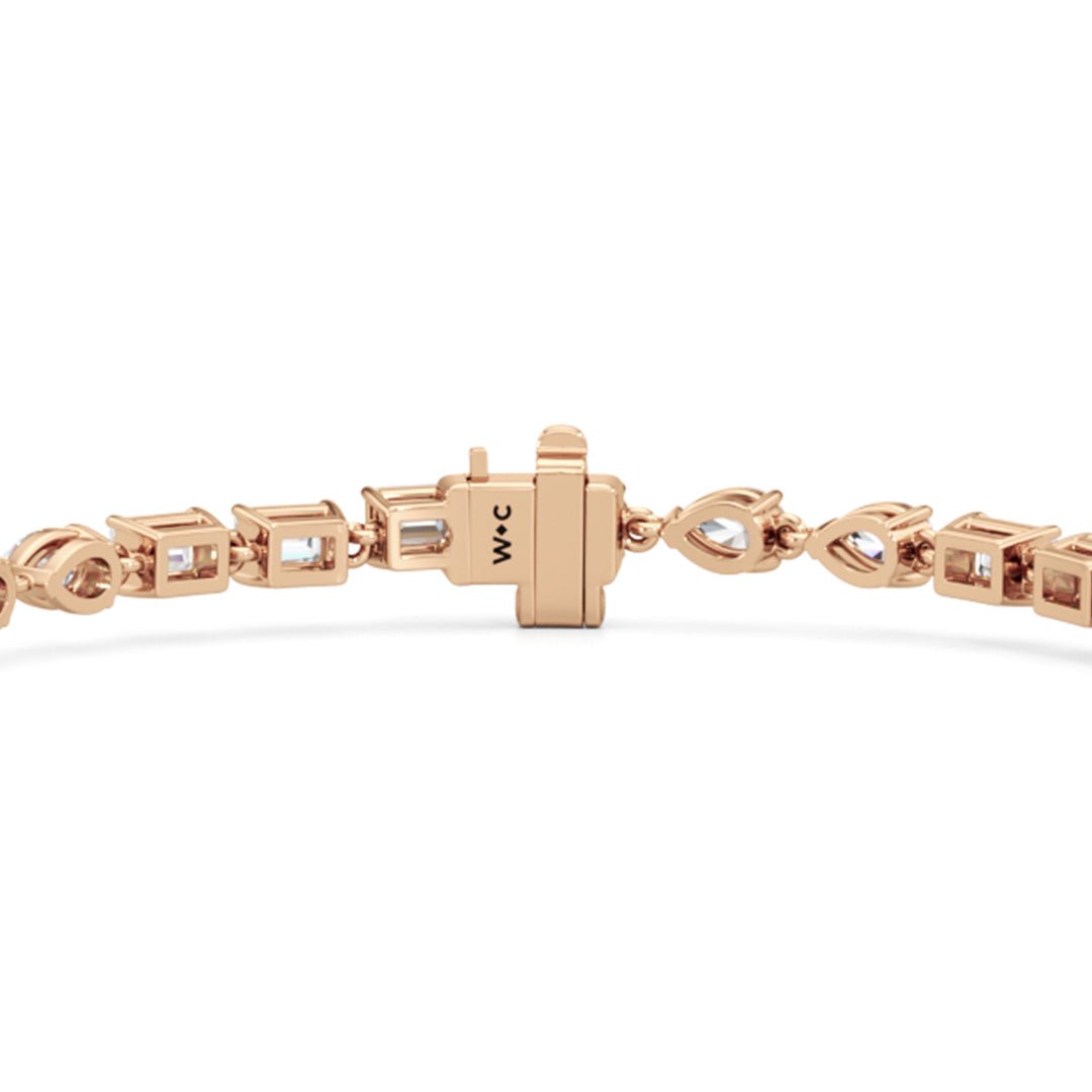 Sequenced Pear and Emerald Tennis Bracelet - Lotus Diamond