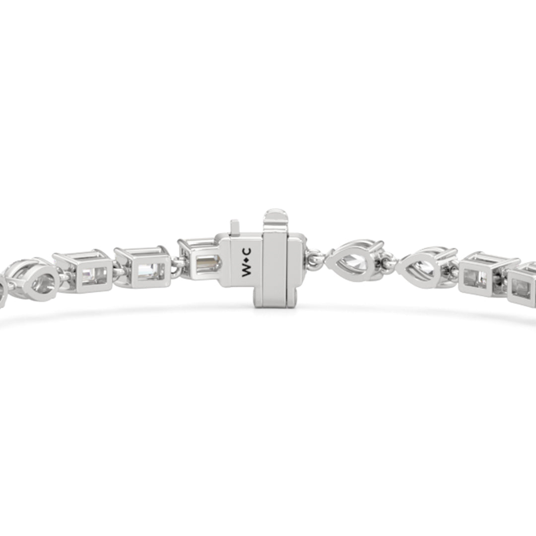 Sequenced Pear and Emerald Tennis Bracelet - Lotus Diamond