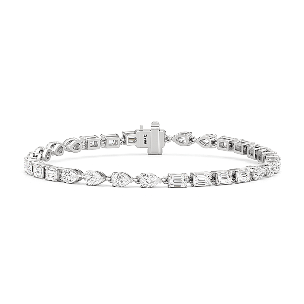 Sequenced Pear and Emerald Tennis Bracelet - Lotus Diamond