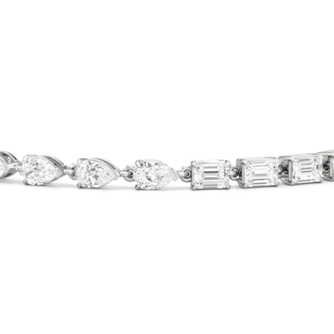 Sequenced Pear and Emerald Tennis Bracelet - Lotus Diamond