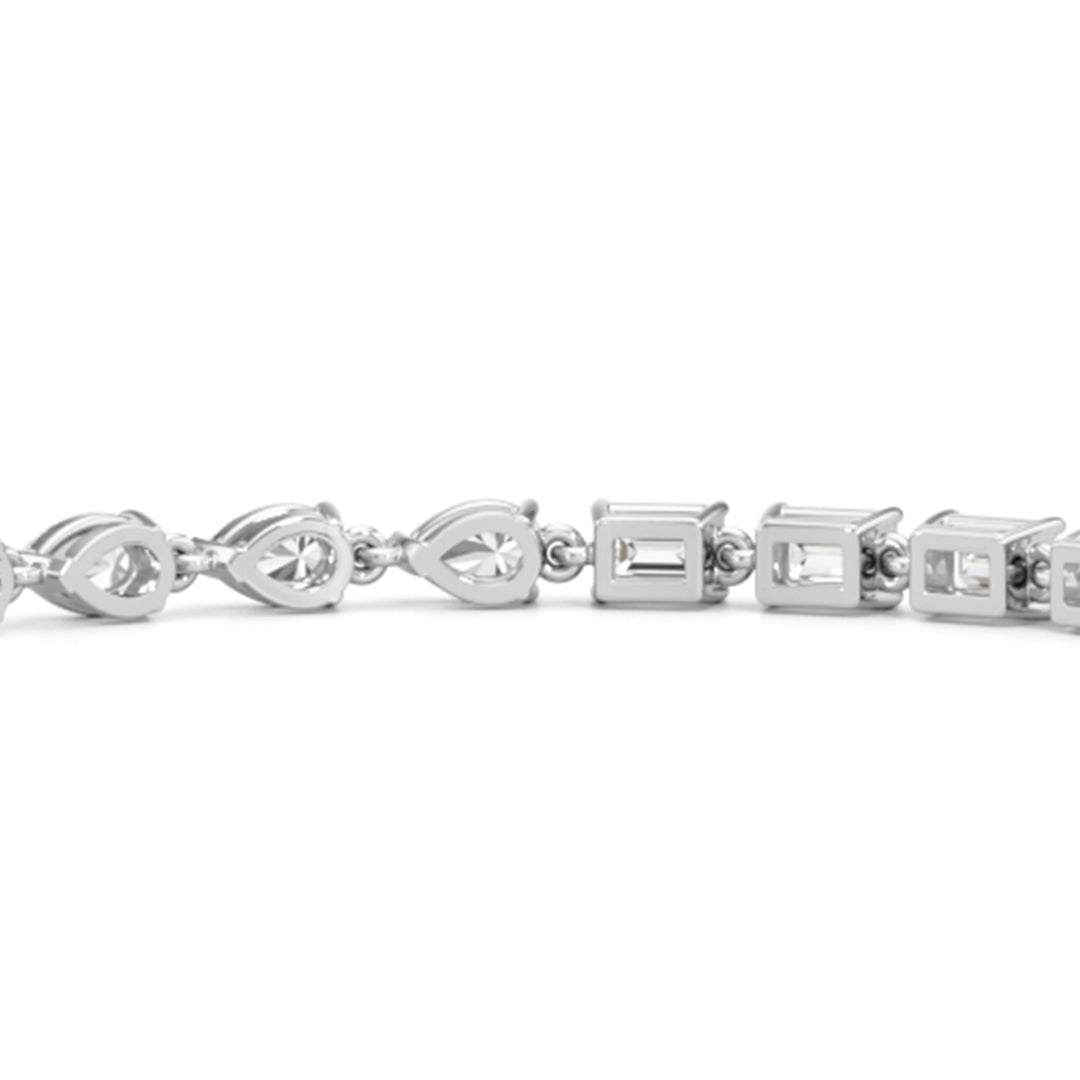 Sequenced Pear and Emerald Tennis Bracelet - Lotus Diamond