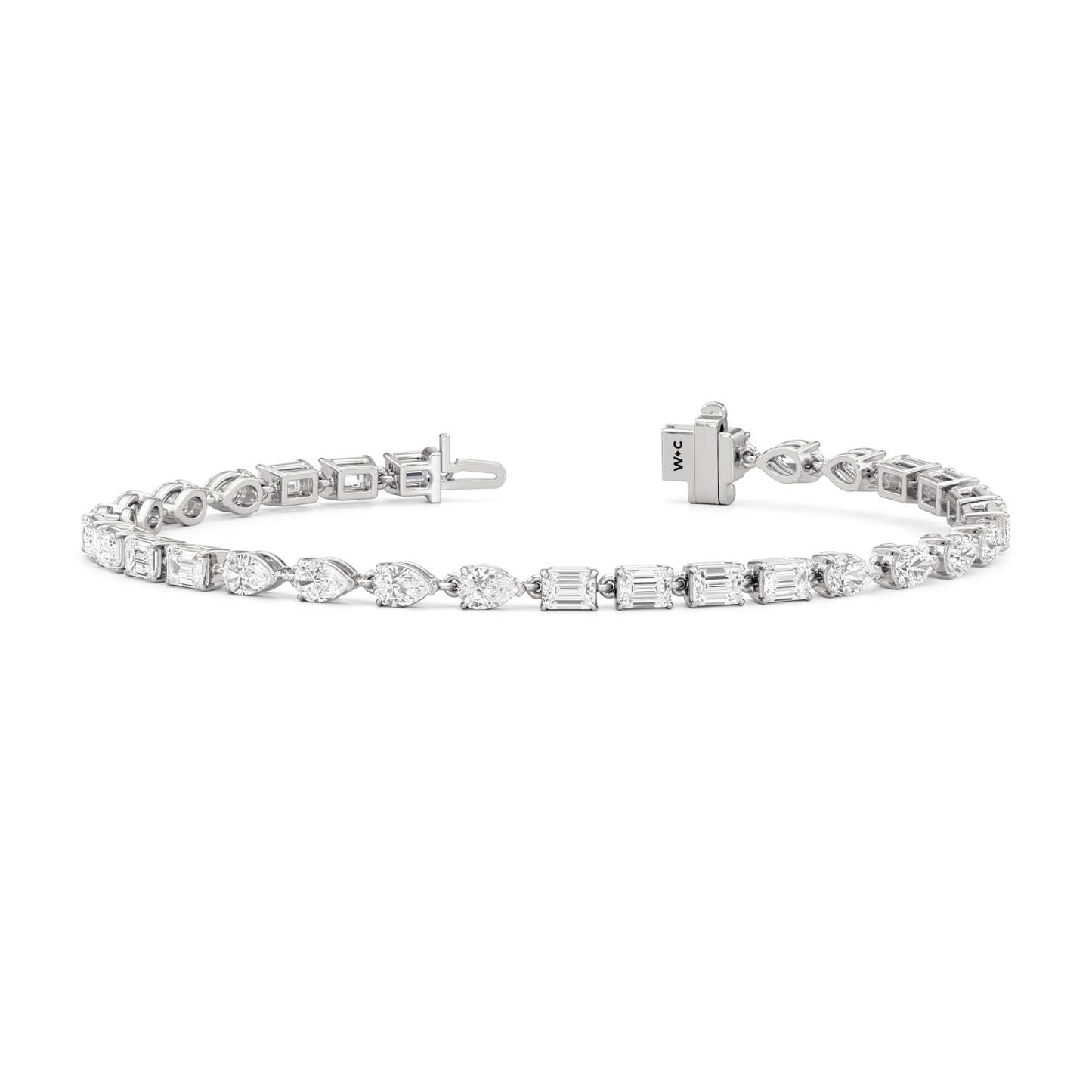 Sequenced Pear and Emerald Tennis Bracelet - Lotus Diamond