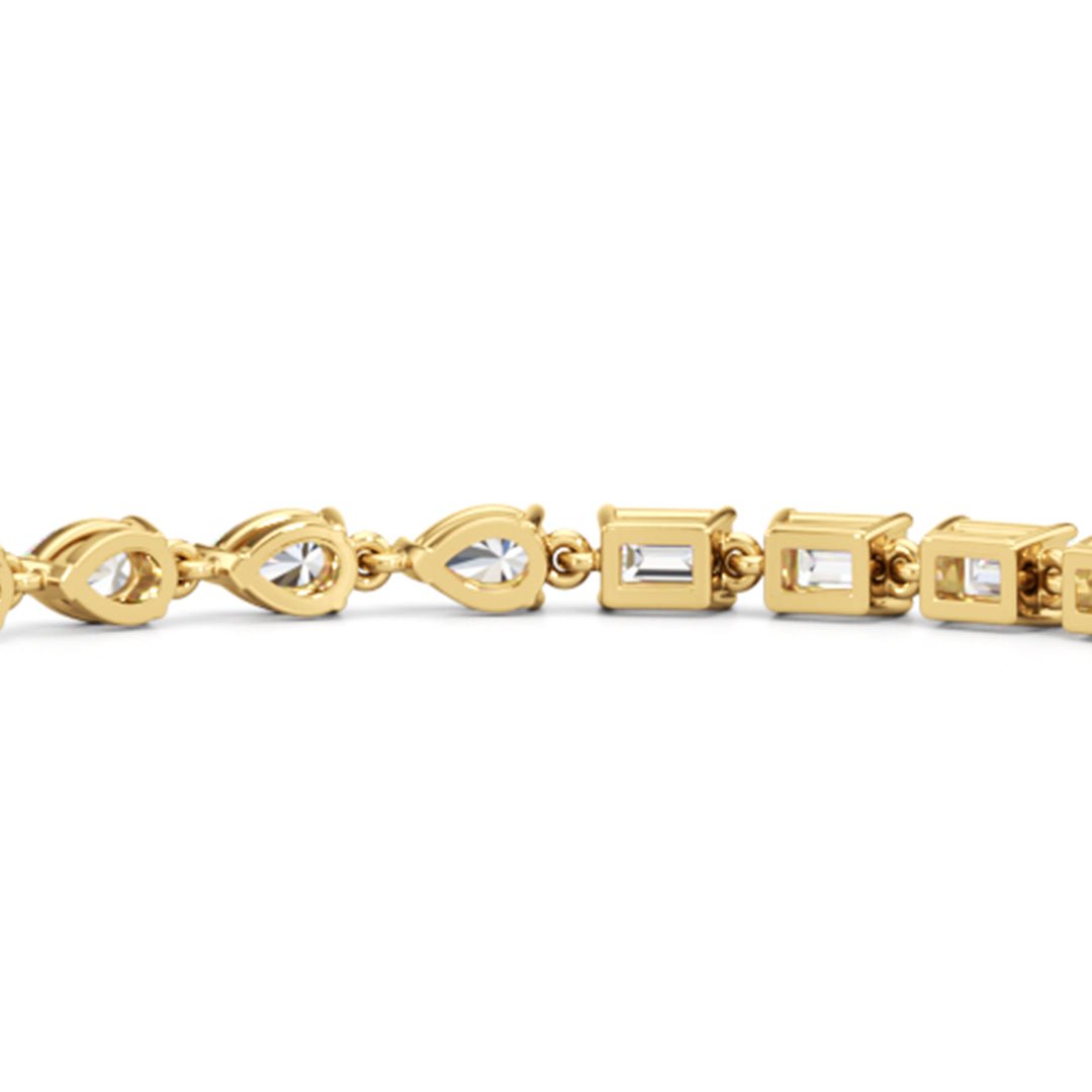 Sequenced Pear and Emerald Tennis Bracelet - Lotus Diamond