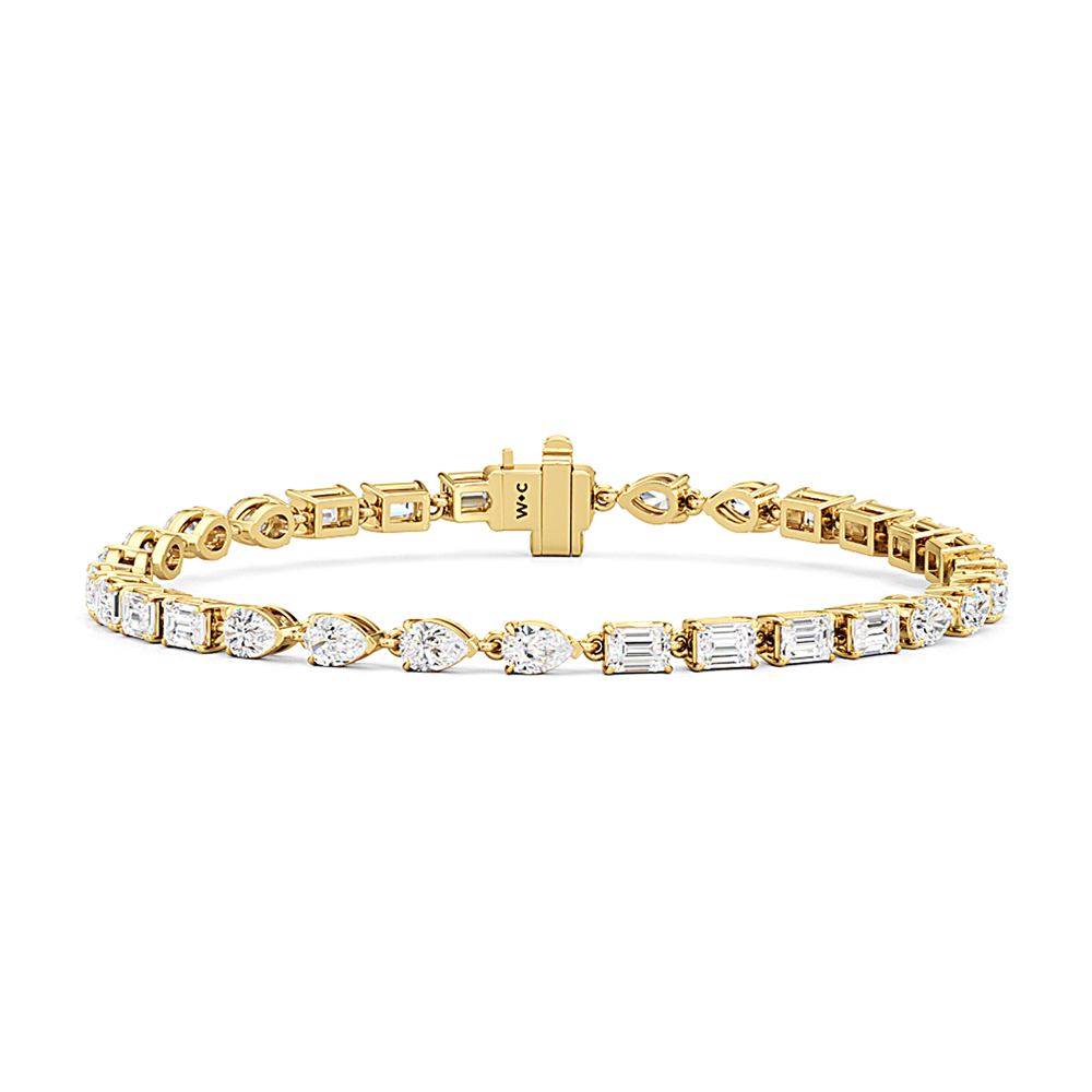 Sequenced Pear and Emerald Tennis Bracelet - Lotus Diamond