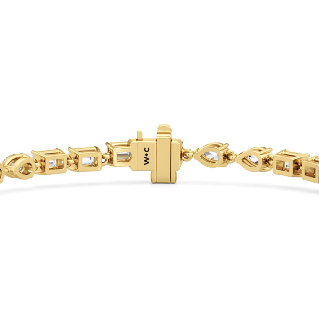 Sequenced Pear and Emerald Tennis Bracelet - Lotus Diamond