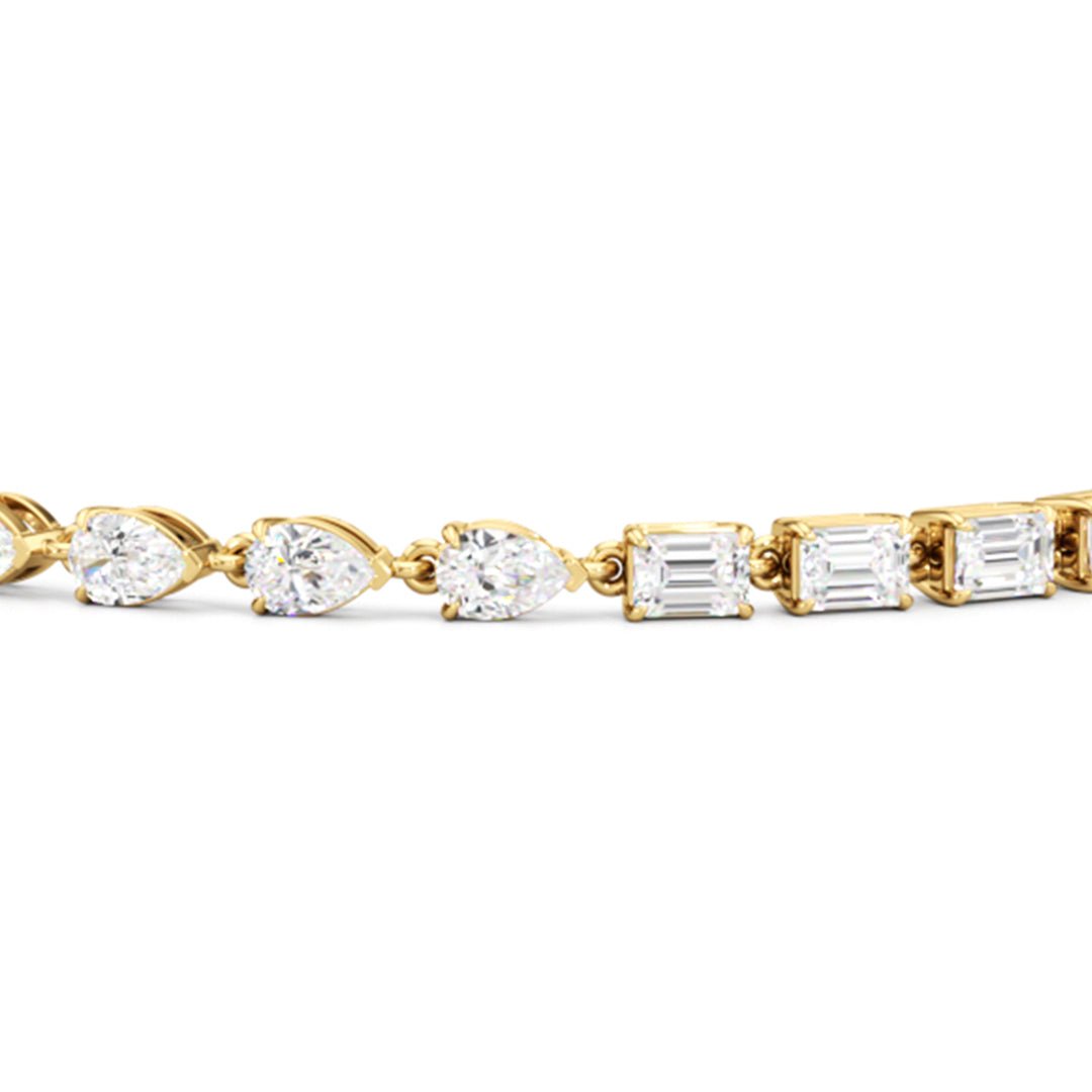 Sequenced Pear and Emerald Tennis Bracelet - Lotus Diamond