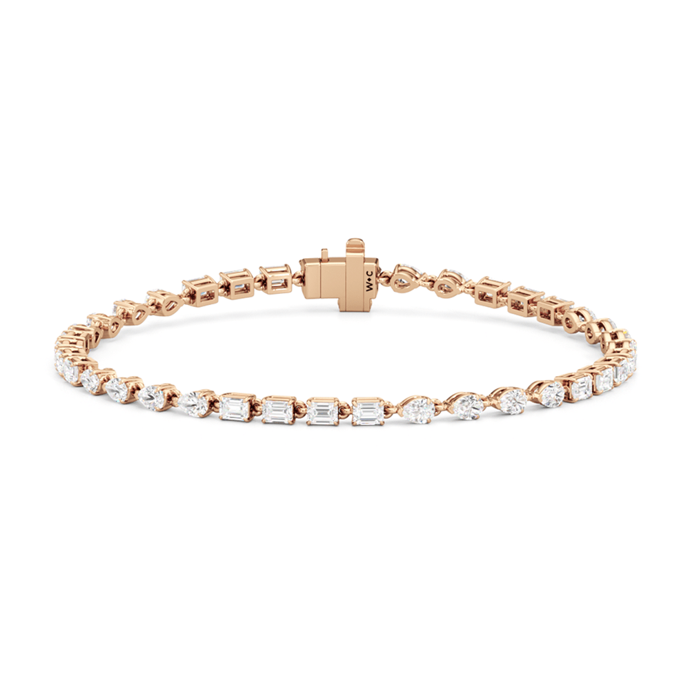 Sequenced Pear and Emerald Tennis Bracelet - Lotus Diamond