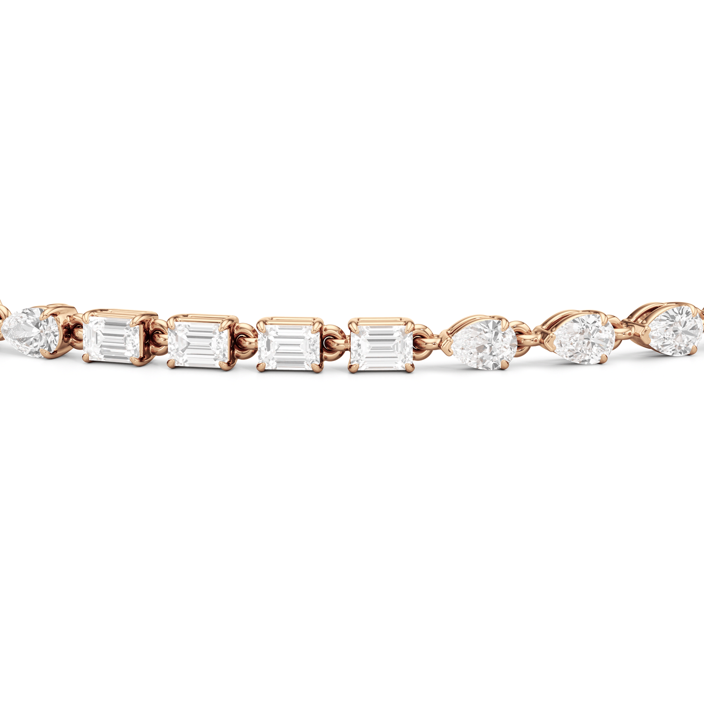 Sequenced Pear and Emerald Tennis Bracelet - Lotus Diamond