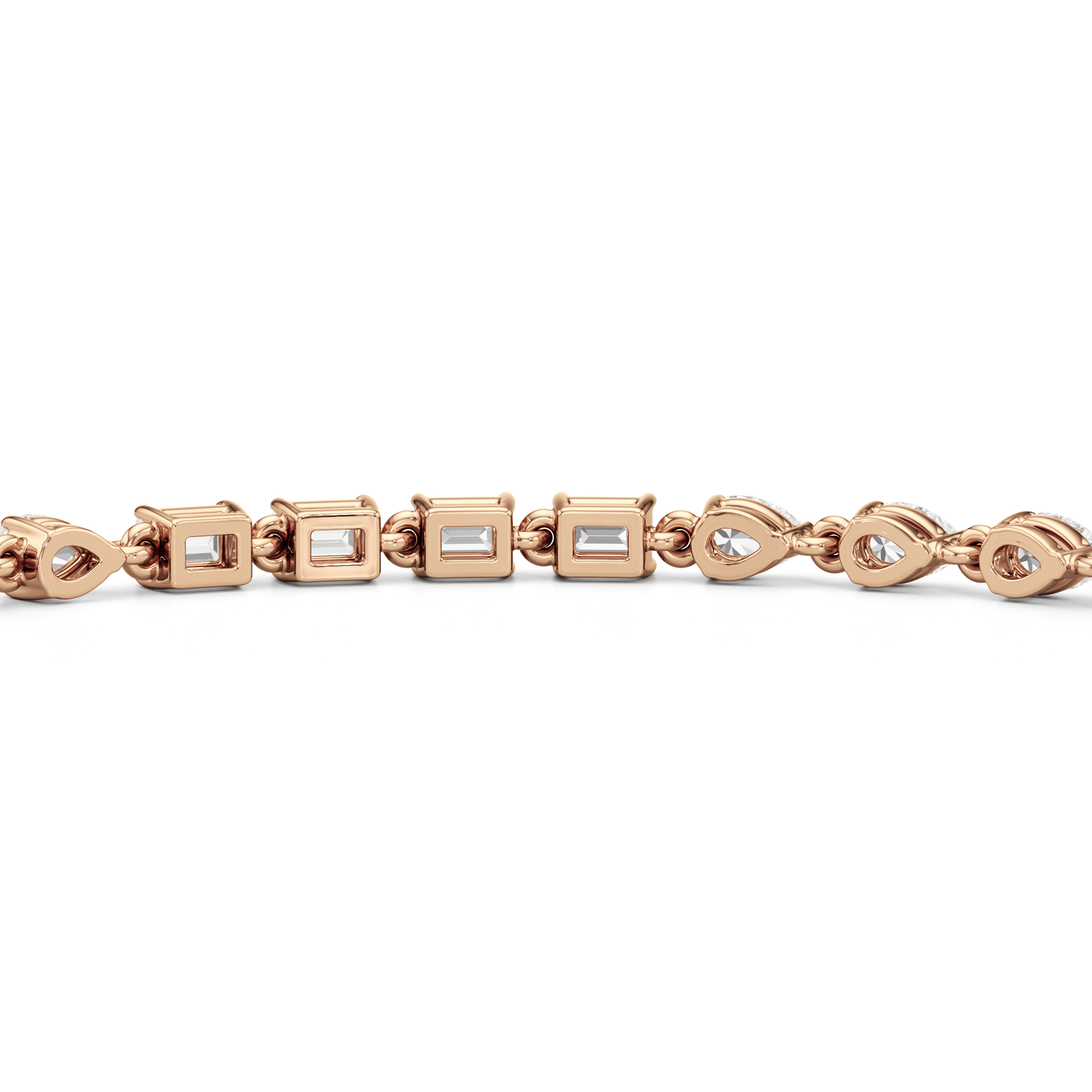 Sequenced Pear and Emerald Tennis Bracelet - Lotus Diamond