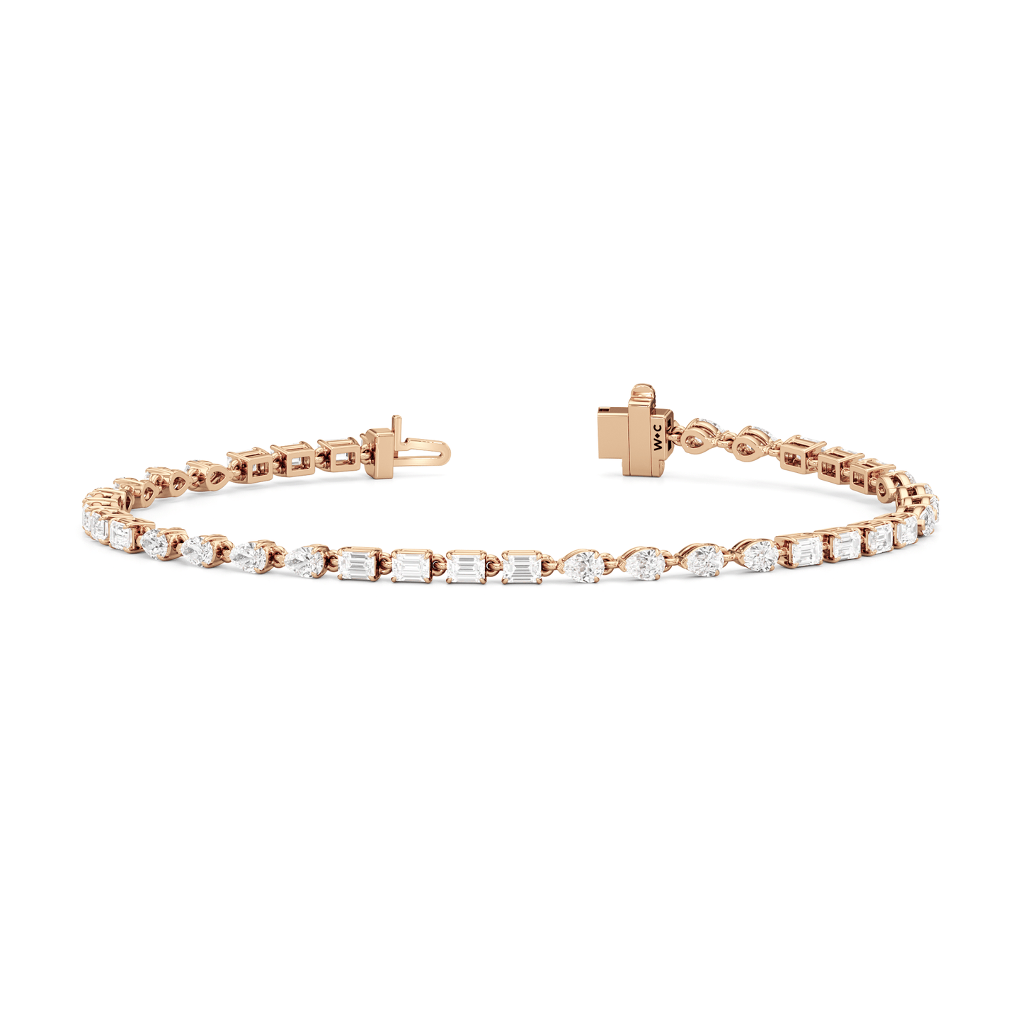 Sequenced Pear and Emerald Tennis Bracelet - Lotus Diamond