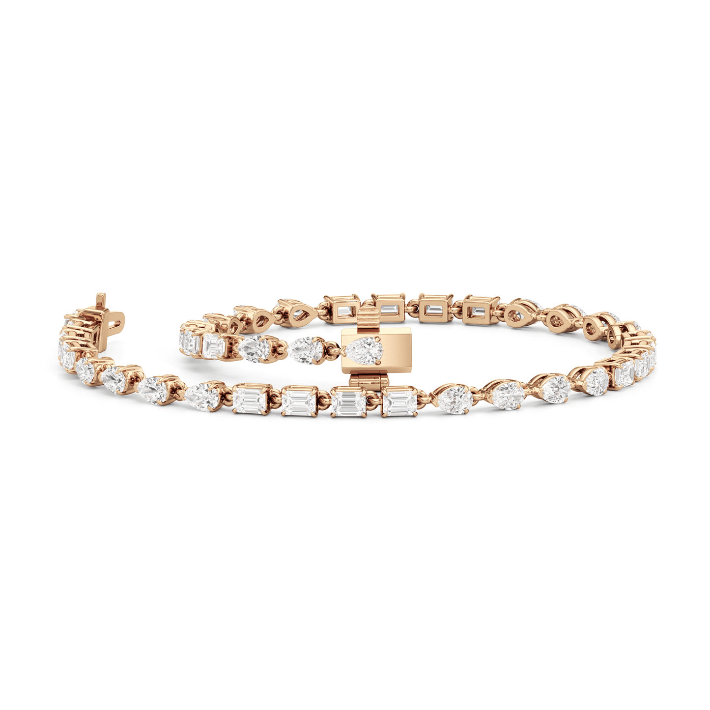 Sequenced Pear and Emerald Tennis Bracelet - Lotus Diamond