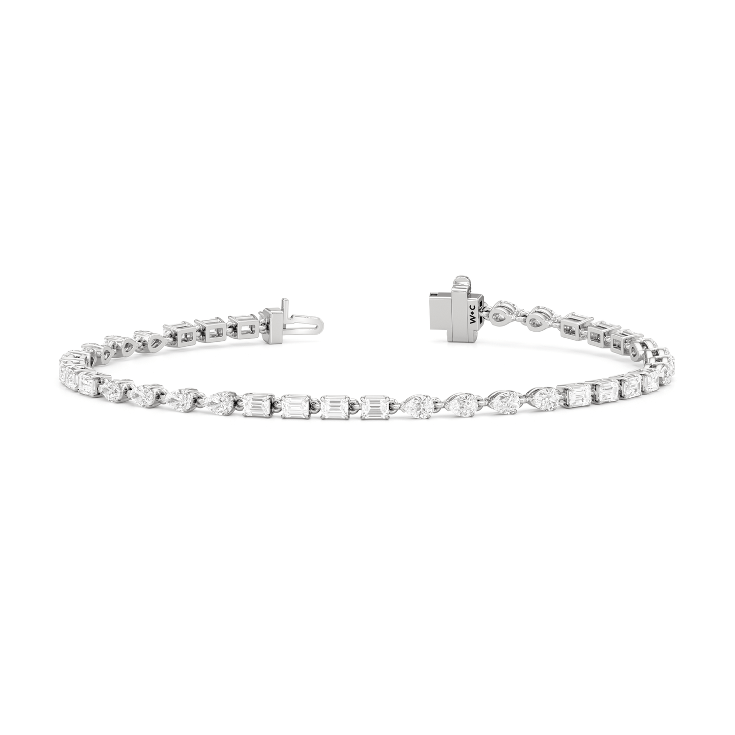 Sequenced Pear and Emerald Tennis Bracelet - Lotus Diamond