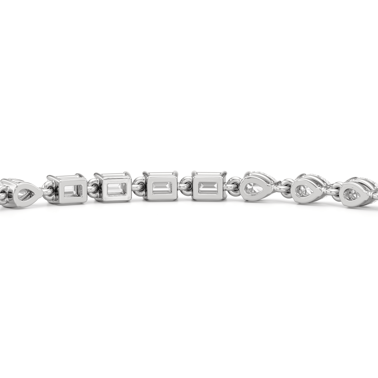 Sequenced Pear and Emerald Tennis Bracelet - Lotus Diamond