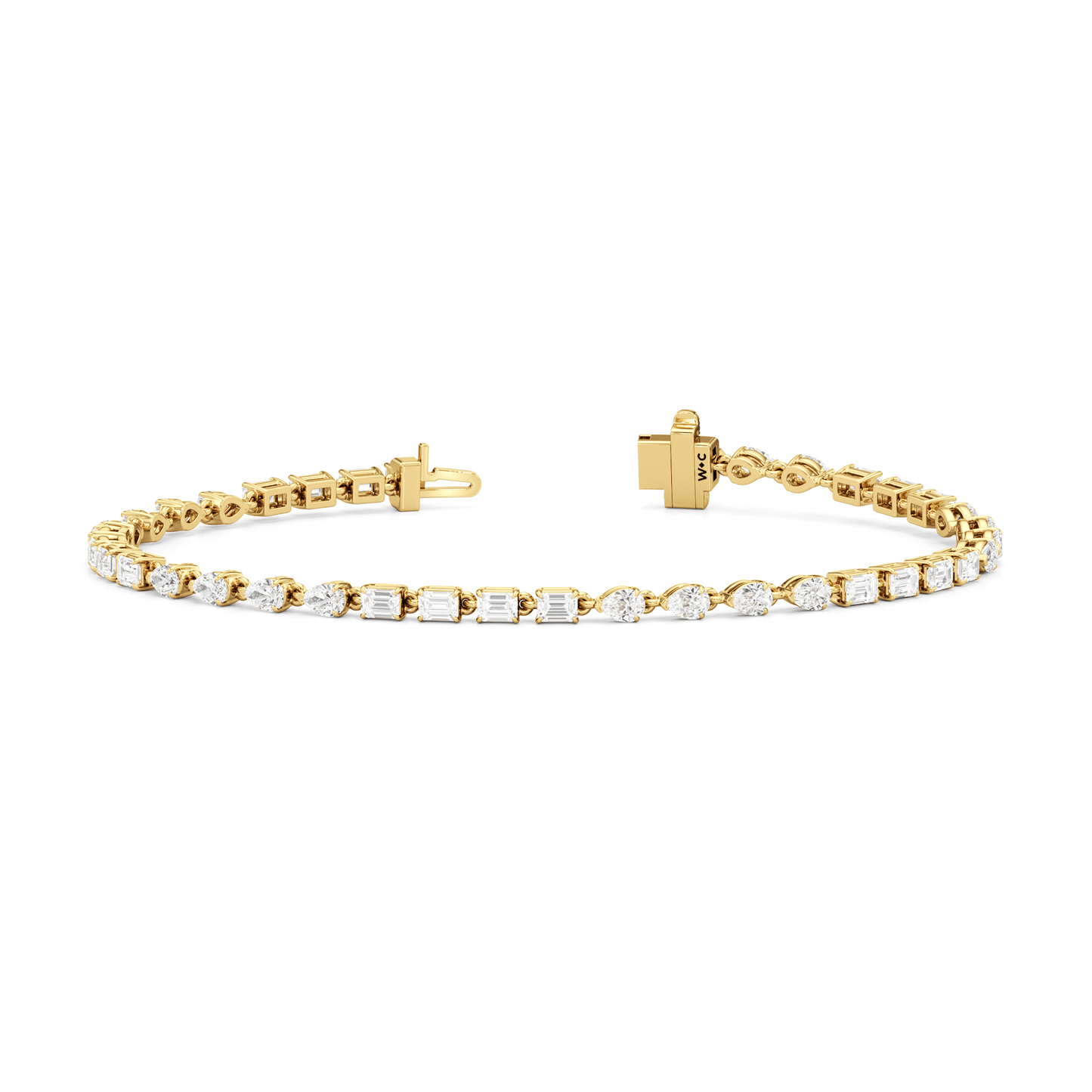 Sequenced Pear and Emerald Tennis Bracelet - Lotus Diamond