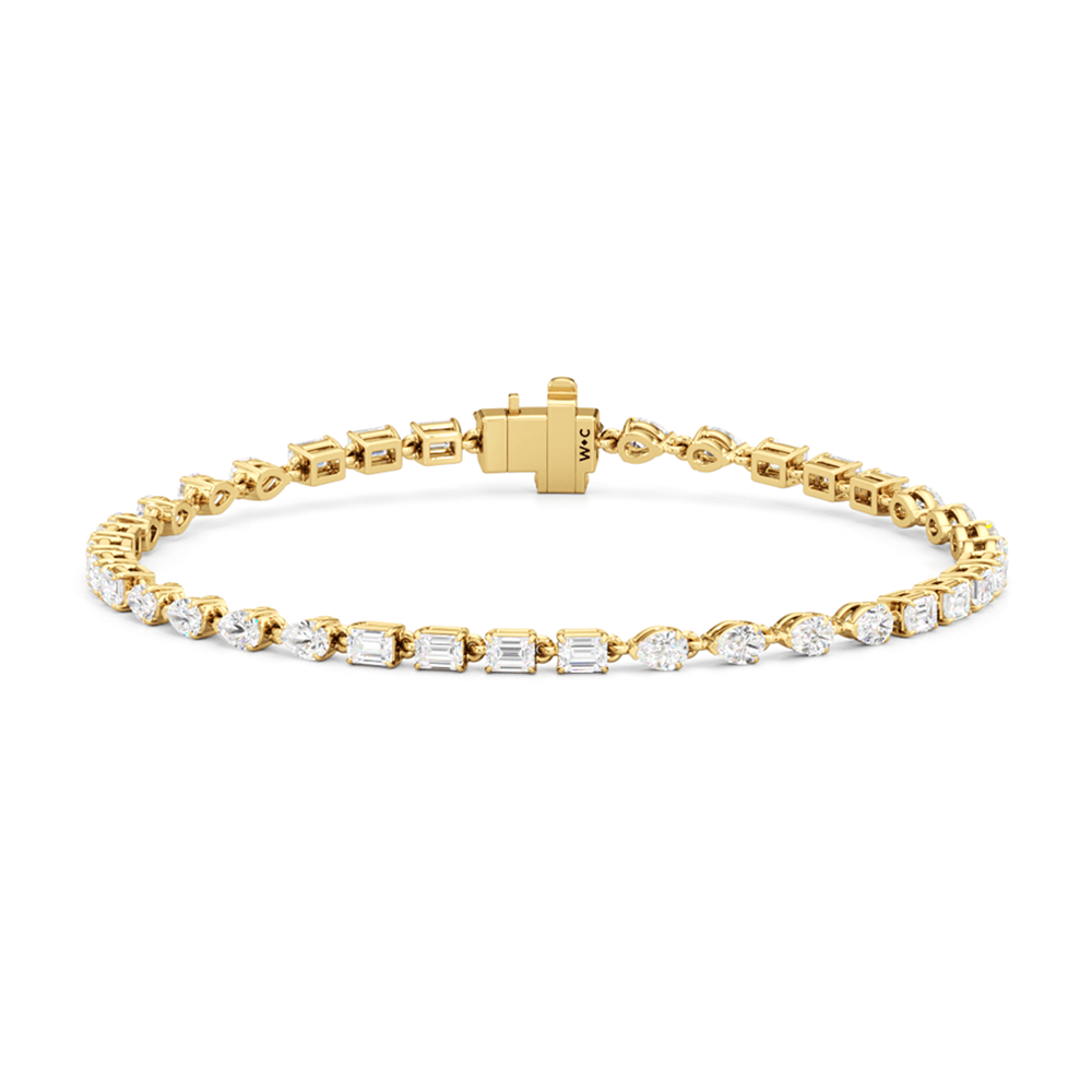 Sequenced Pear and Emerald Tennis Bracelet - Lotus Diamond