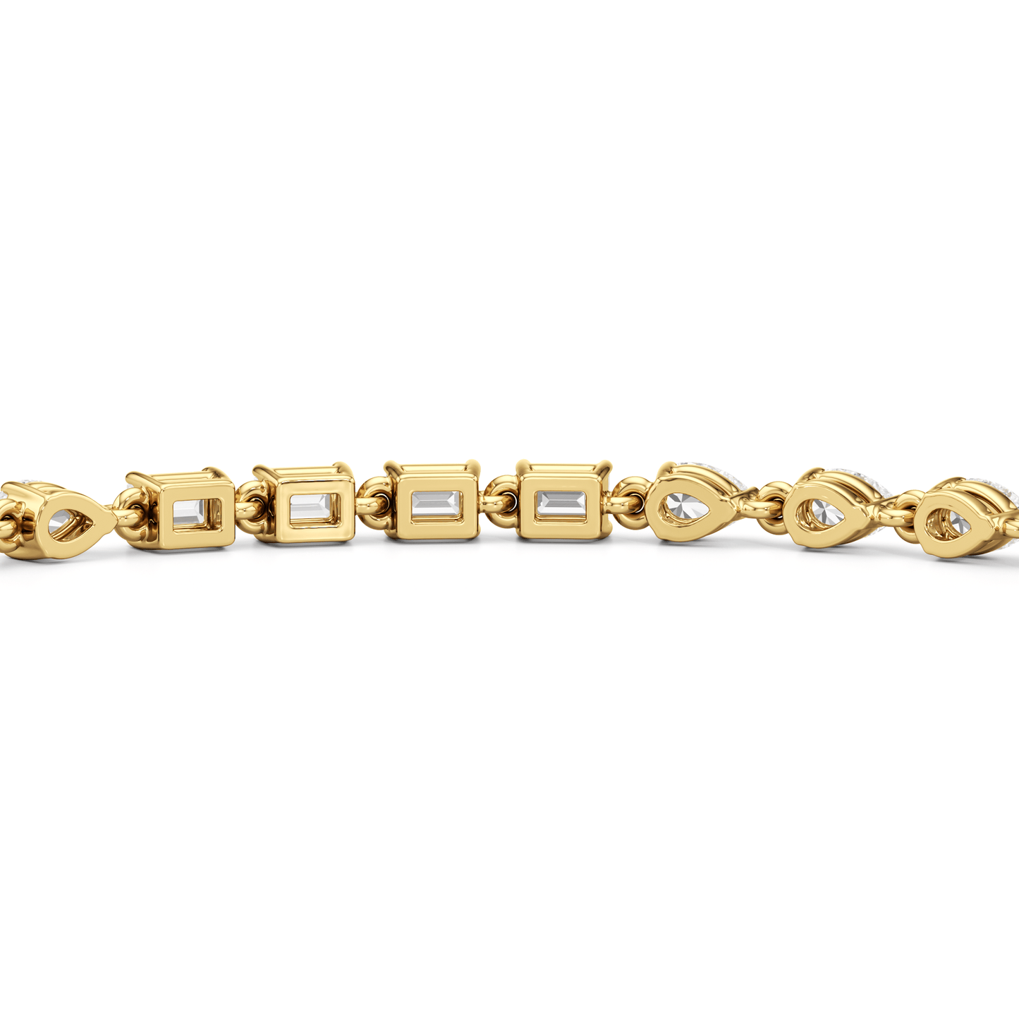 Sequenced Pear and Emerald Tennis Bracelet - Lotus Diamond