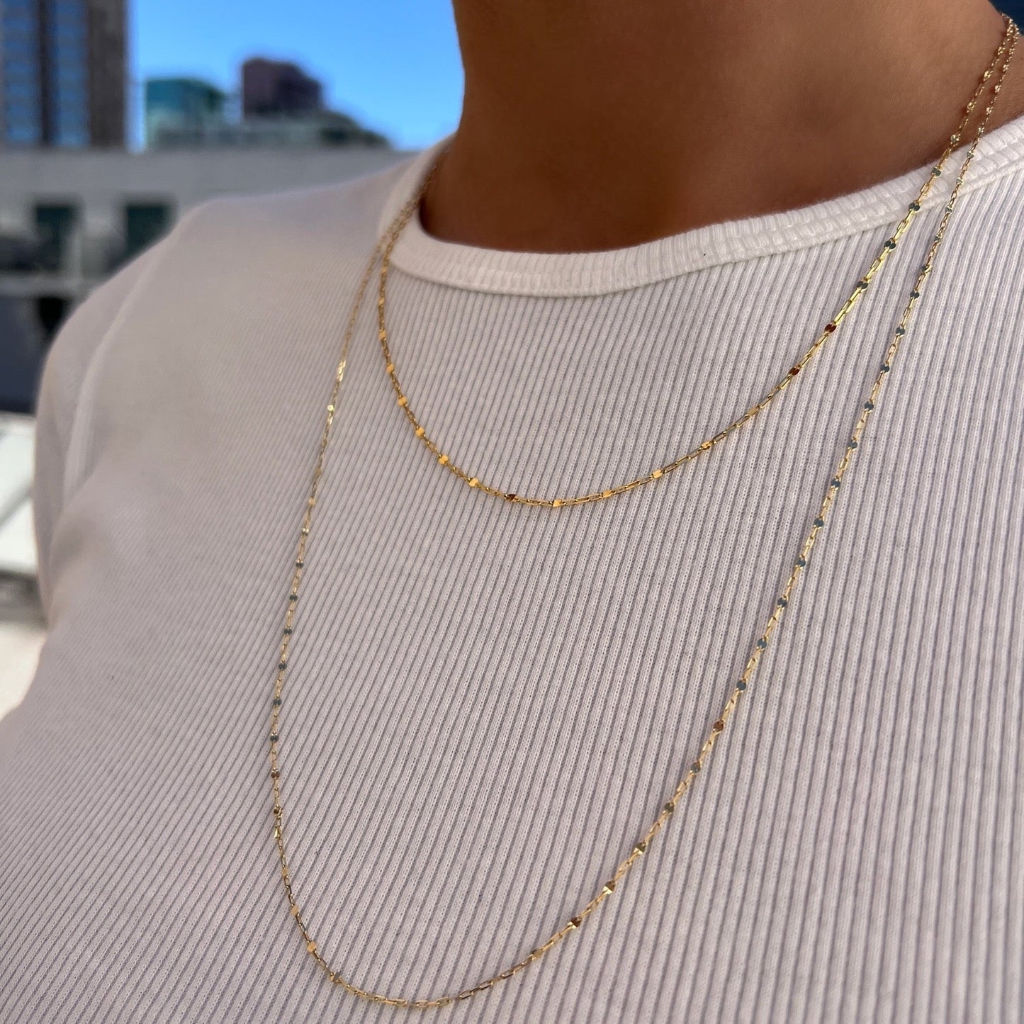 Sequin Chain Necklace - Lotus Diamond