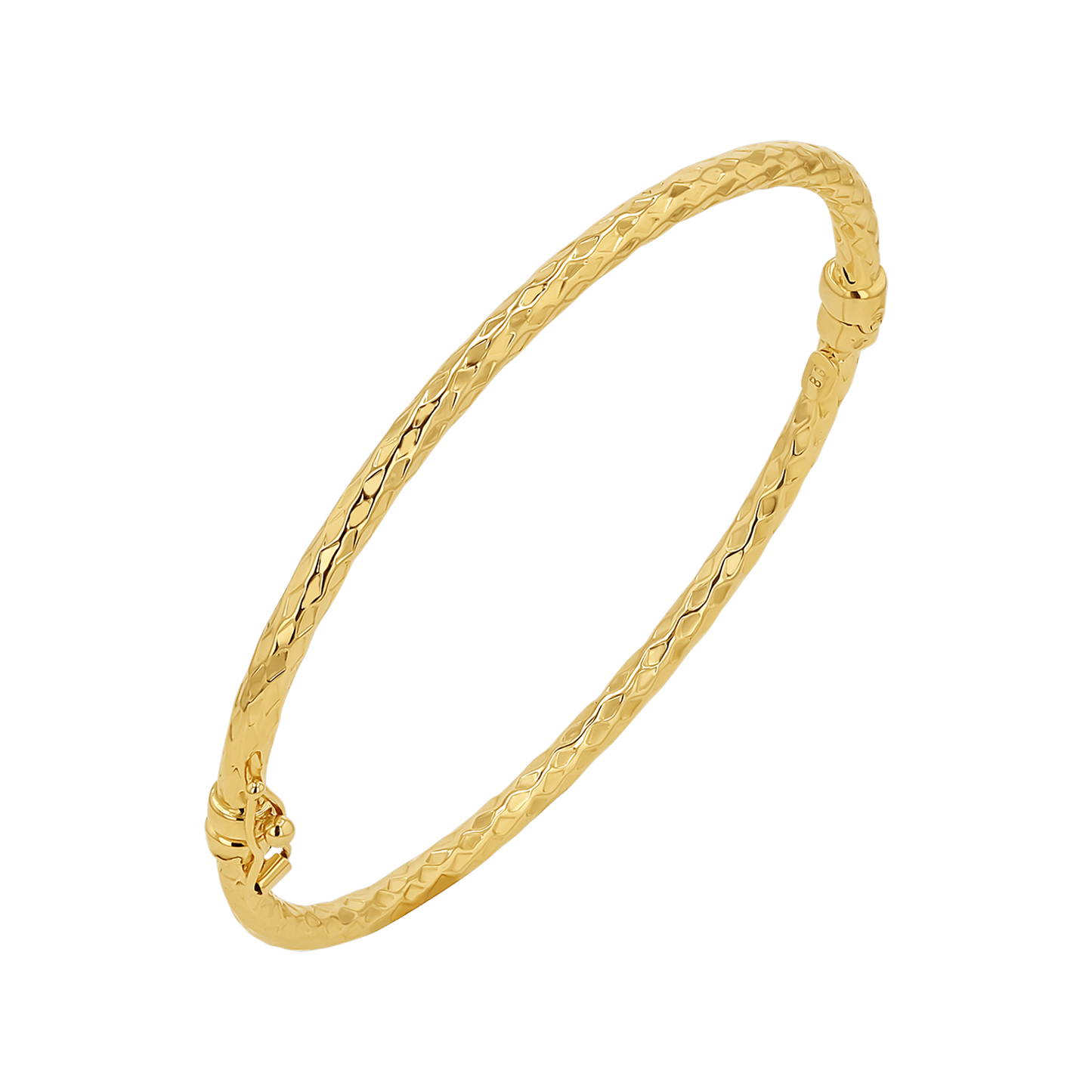 Serpentine Hinged Bangle - Lotus Diamond