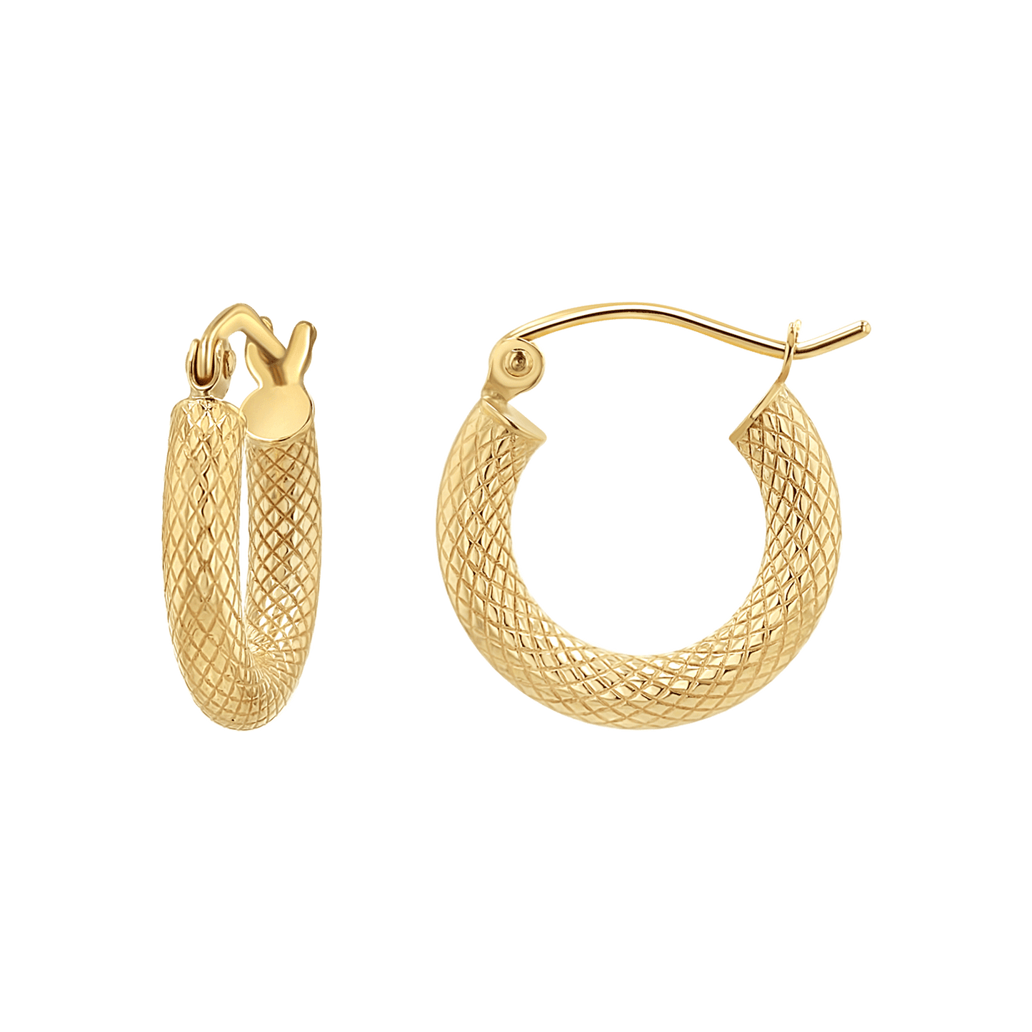Serpentine Hoop Earrings - Lotus Diamond