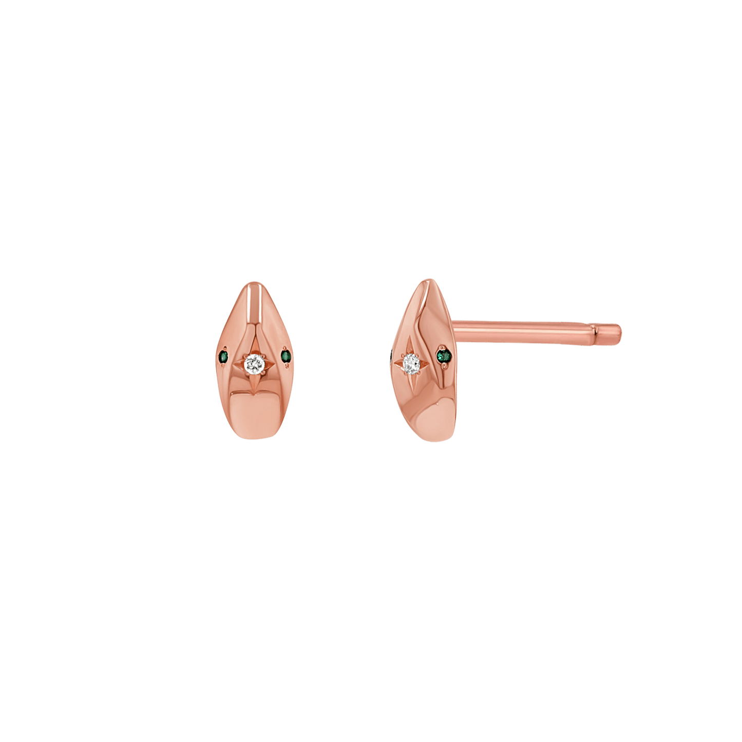 Serpentine Stud Earrings - Lotus Diamond