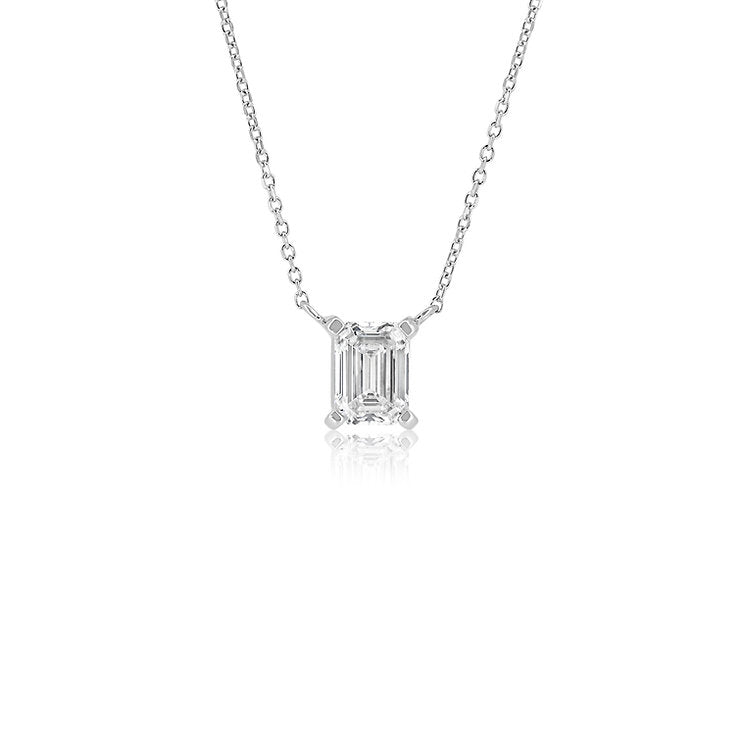 Simple rectangular sling tip 18K diamond Pendant - Lotus Diamond