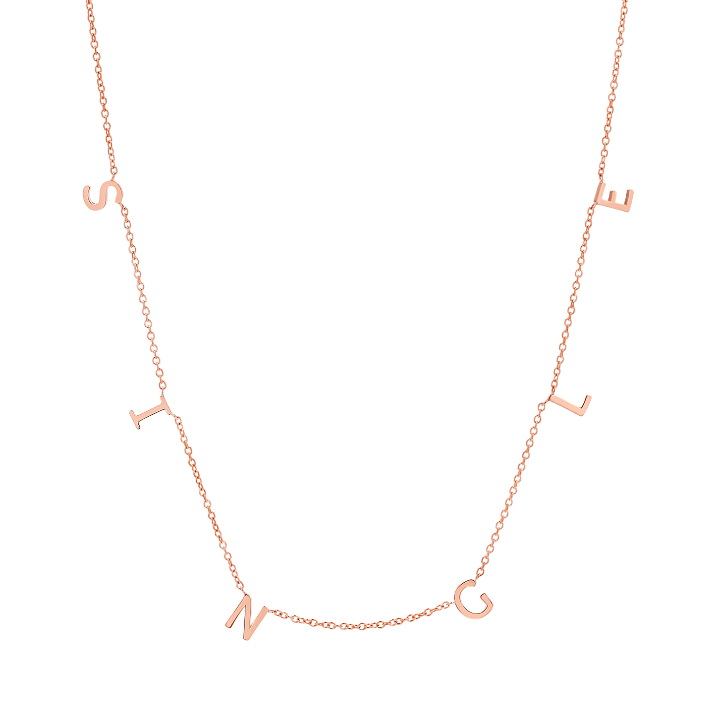 "SINGLE" Spaced Letter Necklace - Lotus Diamond
