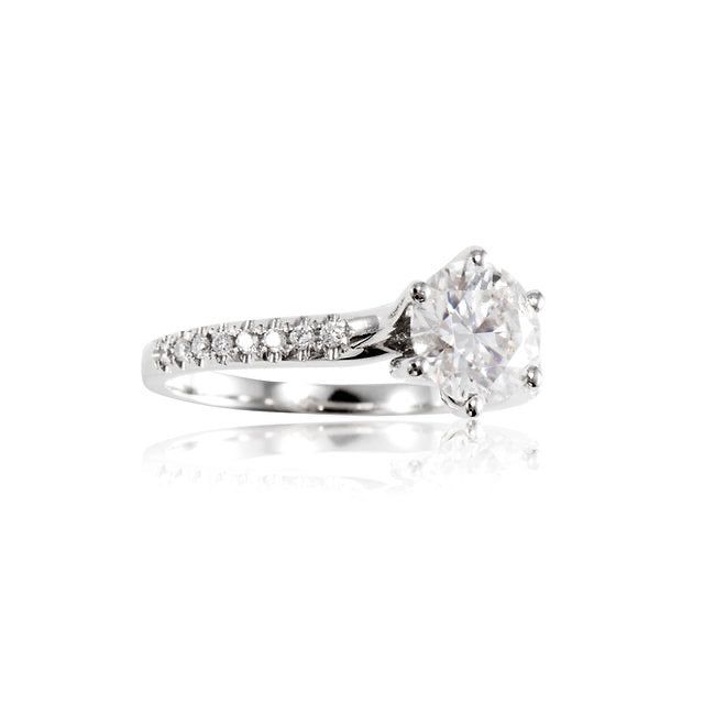 Six Claw Diamond 18K Ring Setting Lotus Diamond