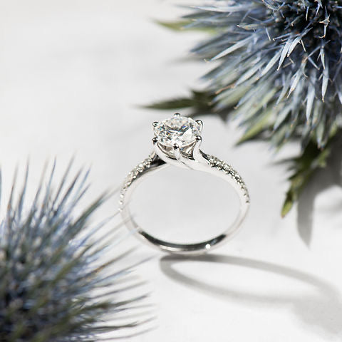 Six Claw Diamond 18K Ring Setting Lotus Diamond