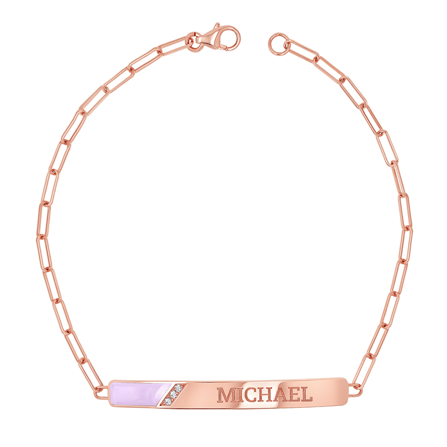 Slash Engravable Bracelet with Diamond Accents - Lotus Diamond