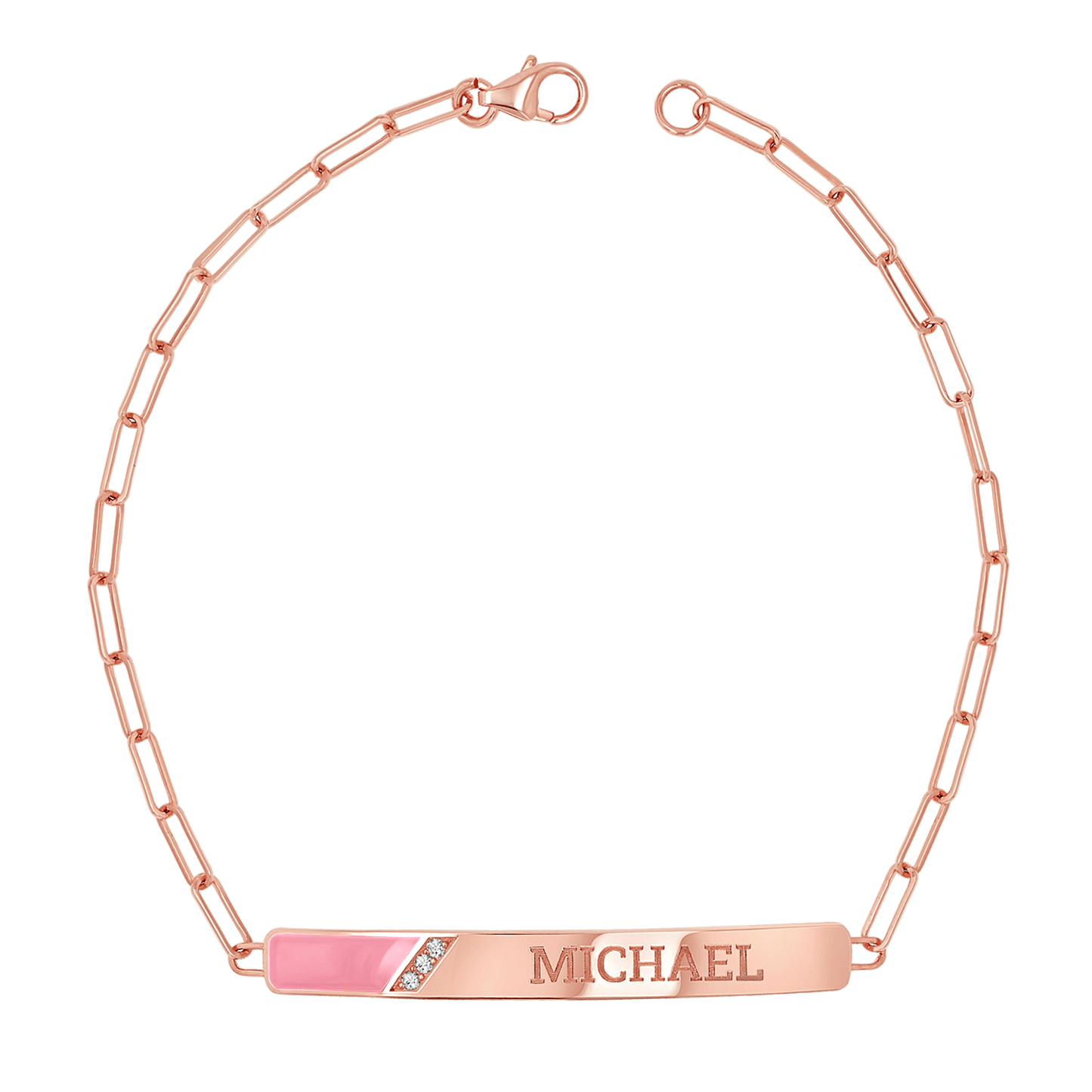Slash Engravable Bracelet with Diamond Accents - Lotus Diamond