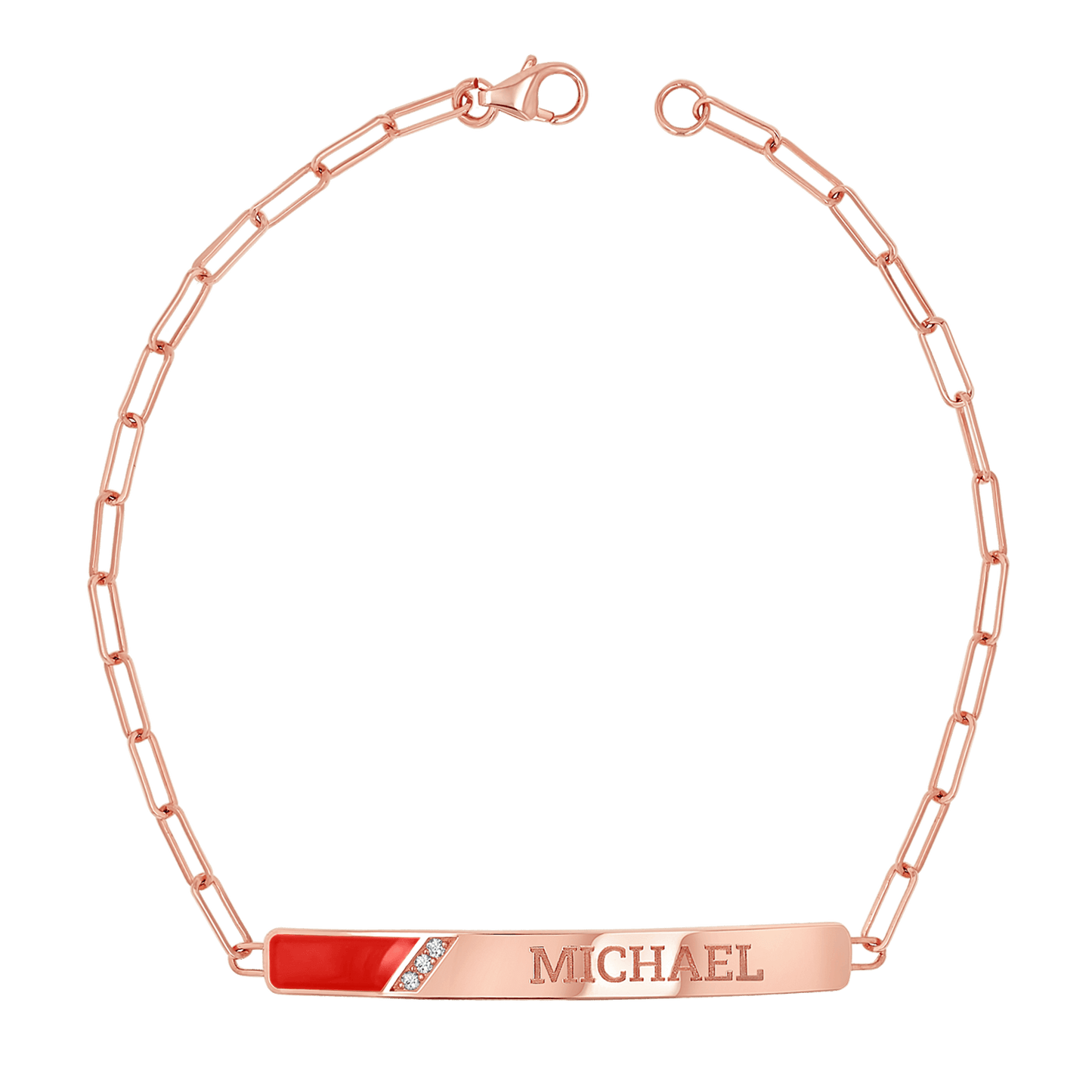 Slash Engravable Bracelet with Diamond Accents - Lotus Diamond