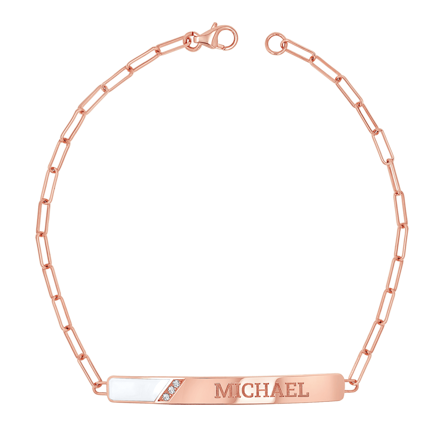 Slash Engravable Bracelet with Diamond Accents - Lotus Diamond